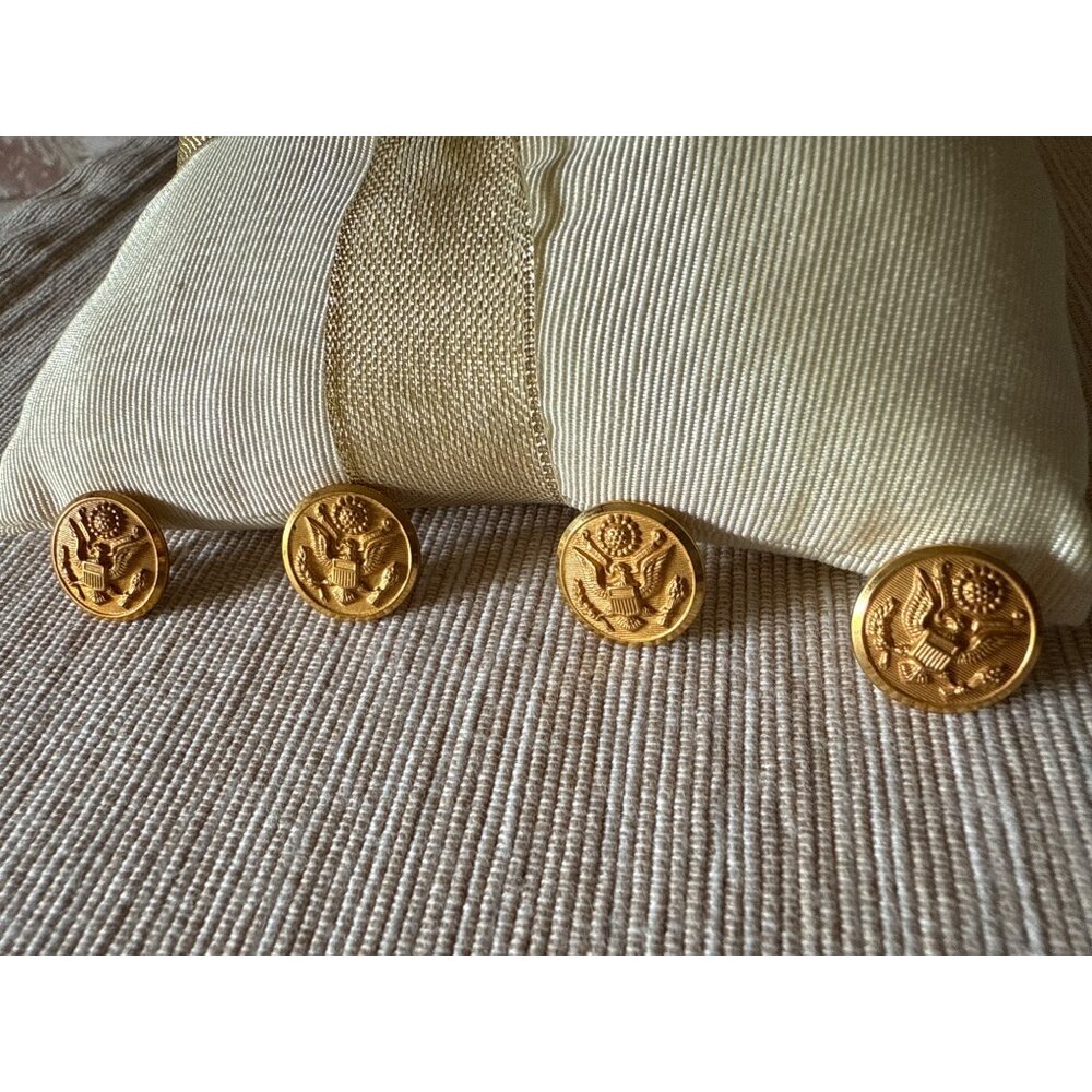 Vintage U.S. Military Brass Eagle Buttons By Waterbury Button Co. Set Of 4